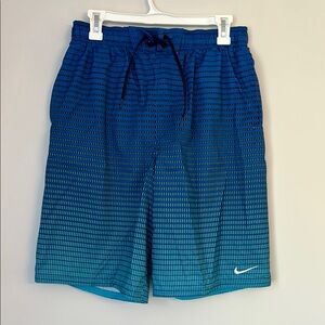 Nike Men's Blue Striped Ombré Swim Trunks Size Medium